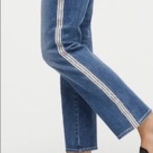 J Crew Slim Boyfriend Side Tuxedo Striped Jean